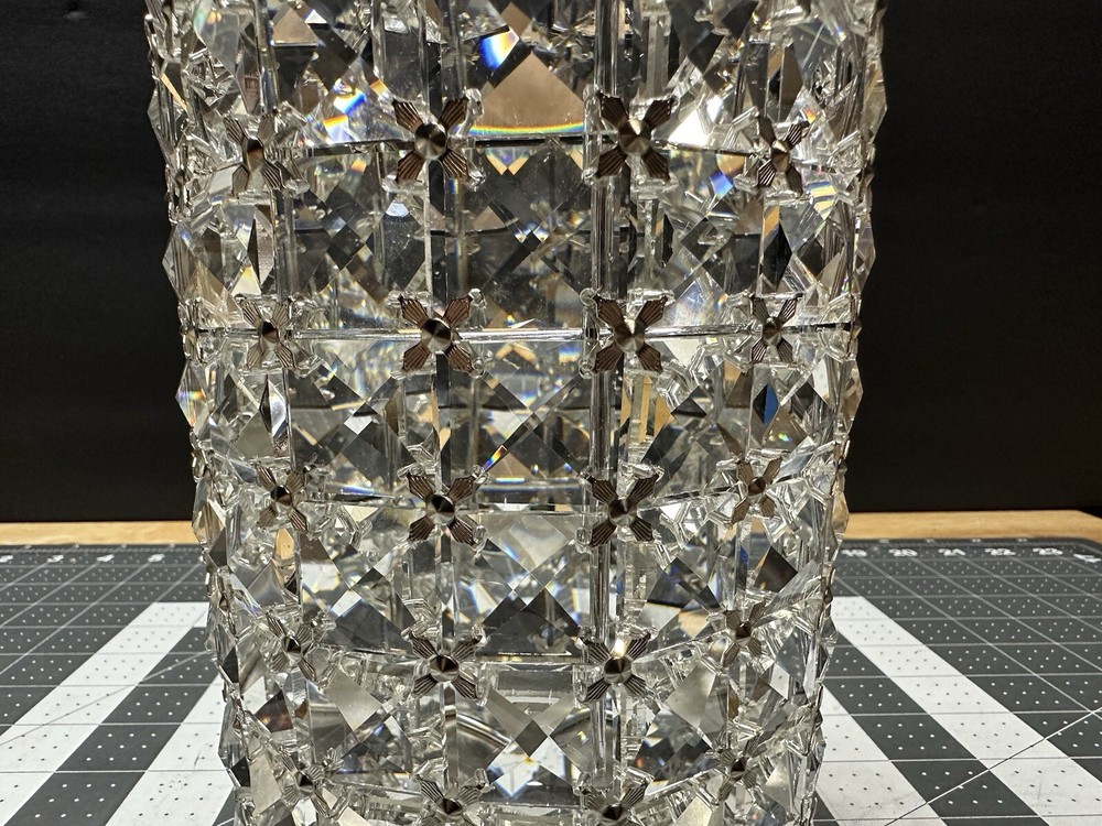 Decorative Multifaceted Gem Sparkly Vase For Candle Brushes Container