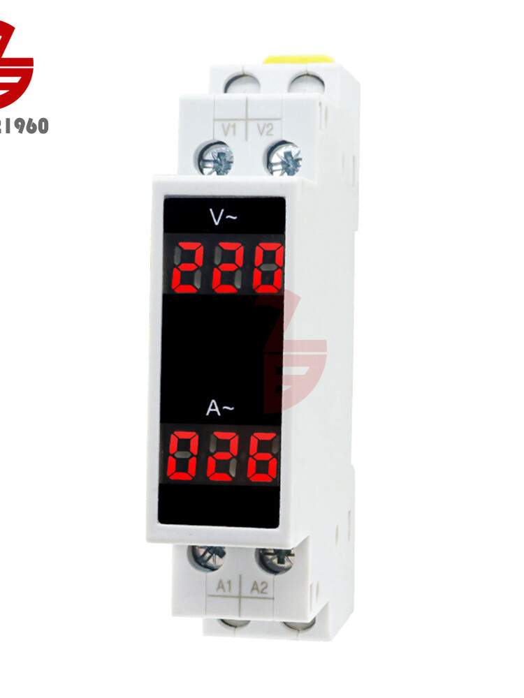 AC80-500V 1-100A DIN Rail Single-Phase Digital Display AC Voltage Current Meter
