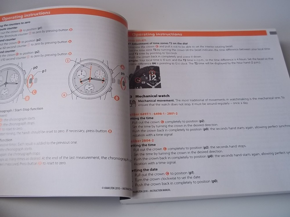 Hamilton watch Instruction Manual. Pre-owned.