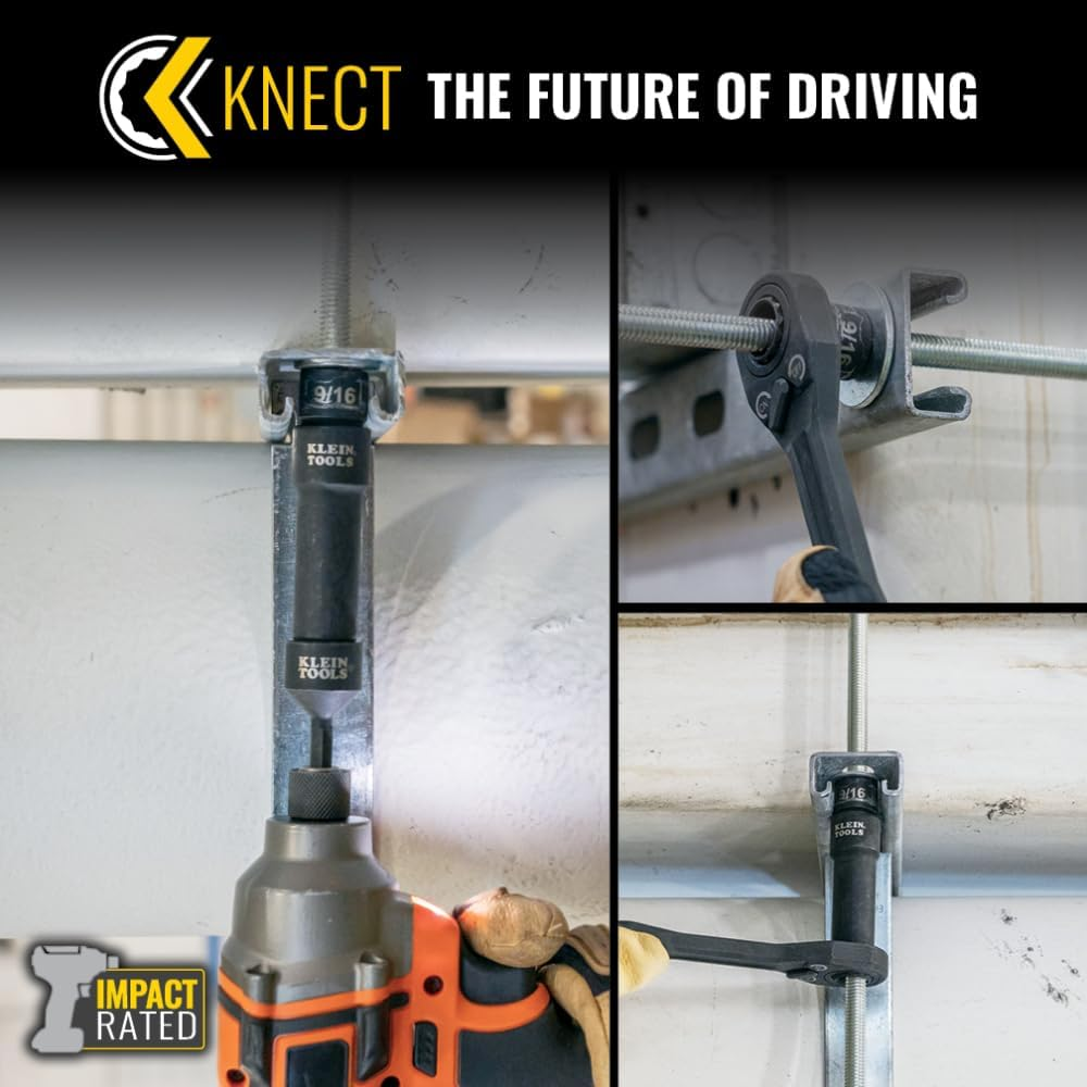 KNECT 15-Piece Impact Rated Pass through Socket Set with Modbox Case, Sockets