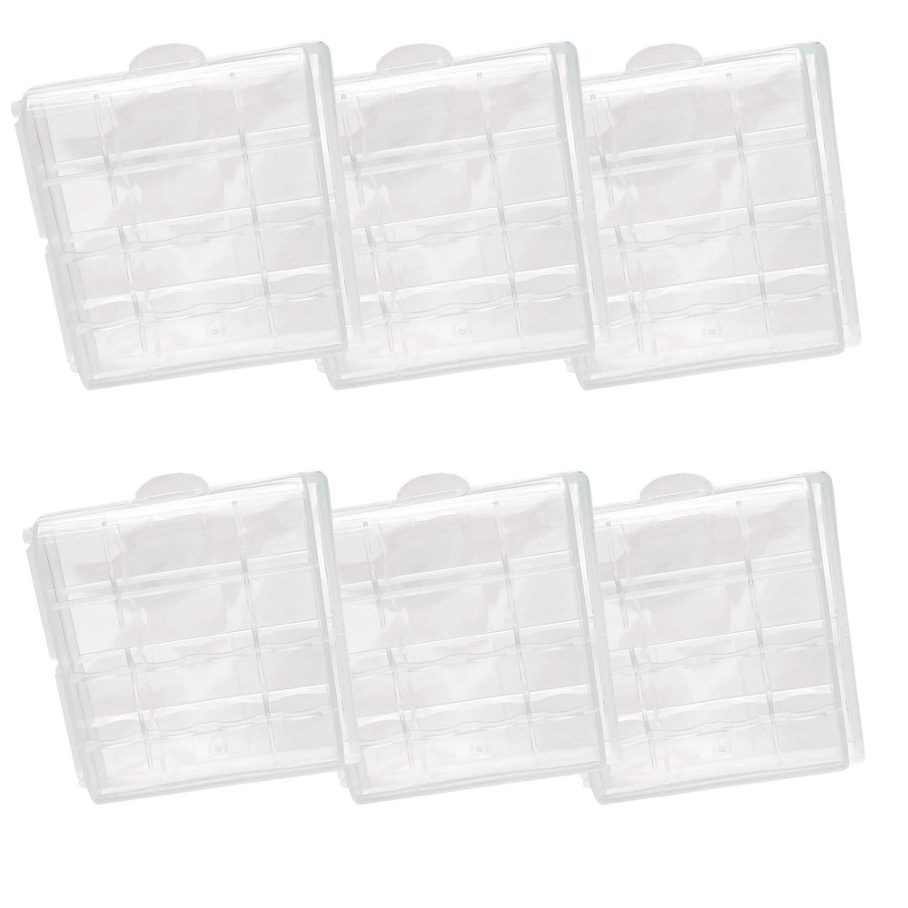 6 Pack Battery Case Holder Container Portable Storage Case for Home Office