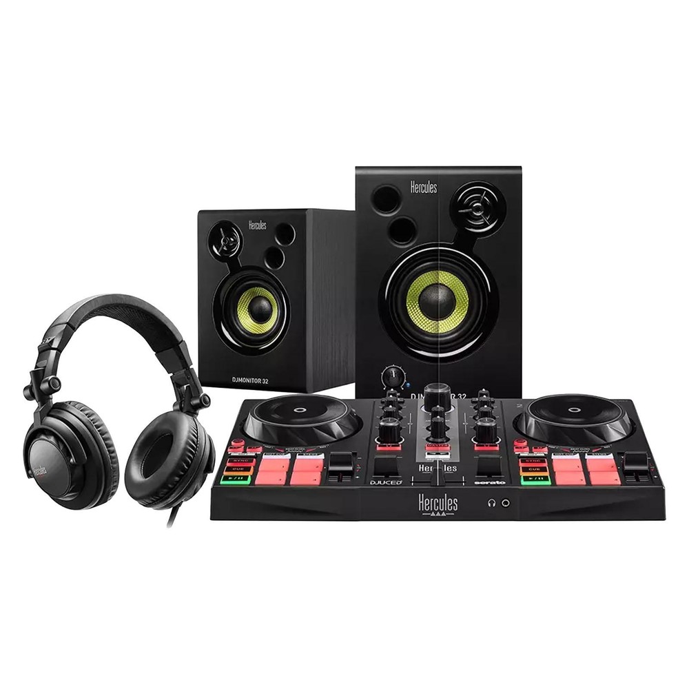 Hercules DJLearning Kit MK2 with DJ Controller, Monitors & Stands