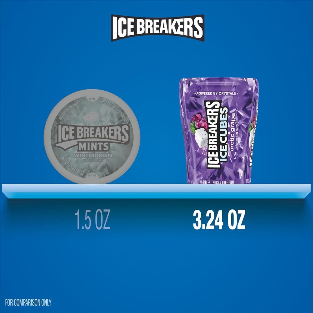 ICE CUBES Arctic Grape Gum, 40 Pieces x 6