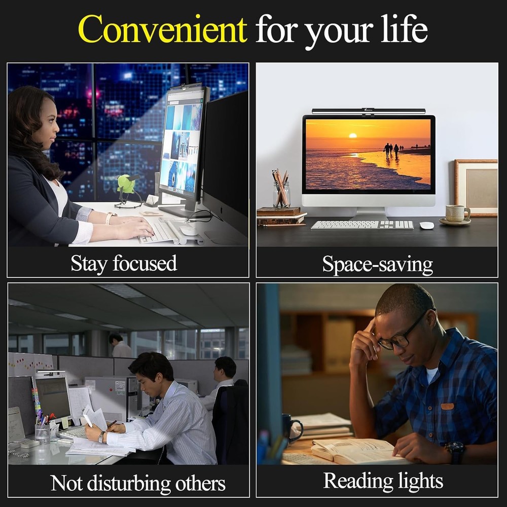 Computer Monitor Light Bar, LED Screen Standard Light, Black