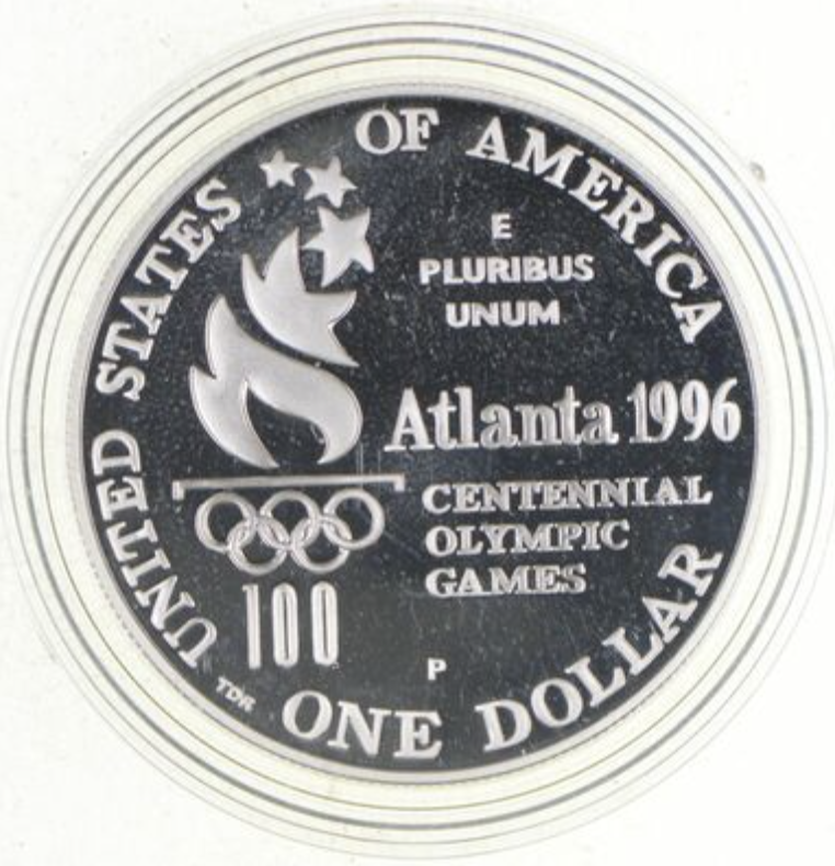 Proof 1996 Olympics Rowing - US Commemorative 90% Silver Dollar
