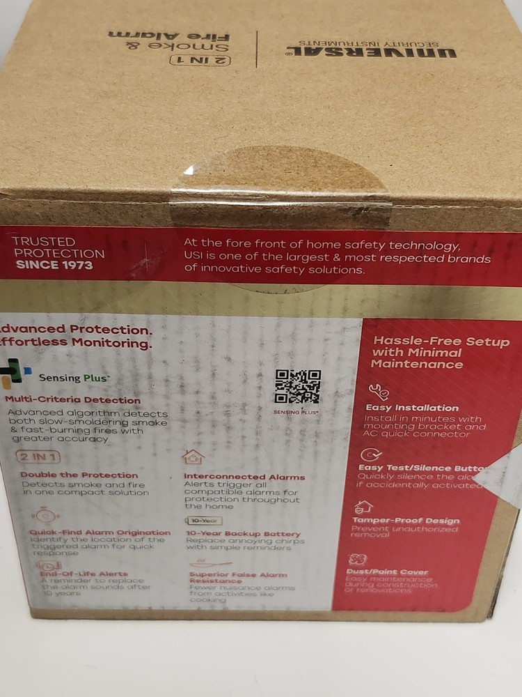 Universal Security 3 Pack Hardwired Smoke Detector W/ Ionization Sensor