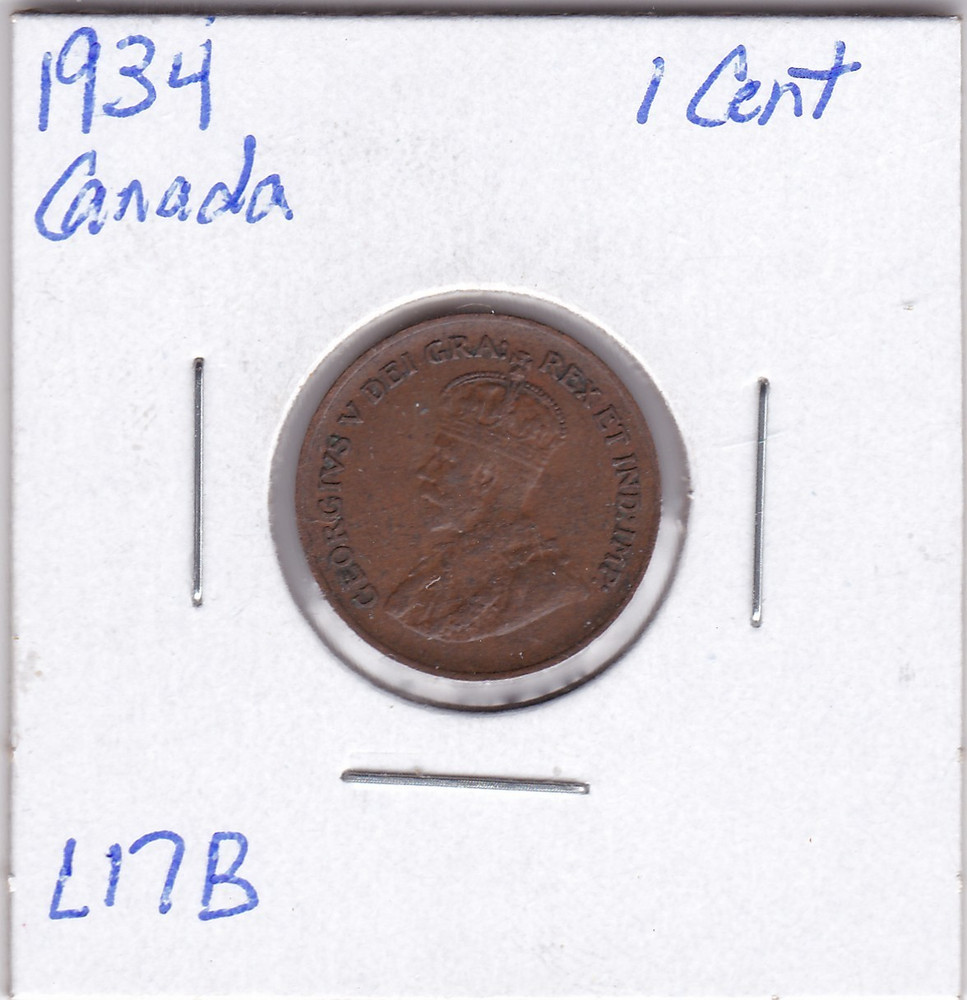 1934 Canada 1 Cent L17B