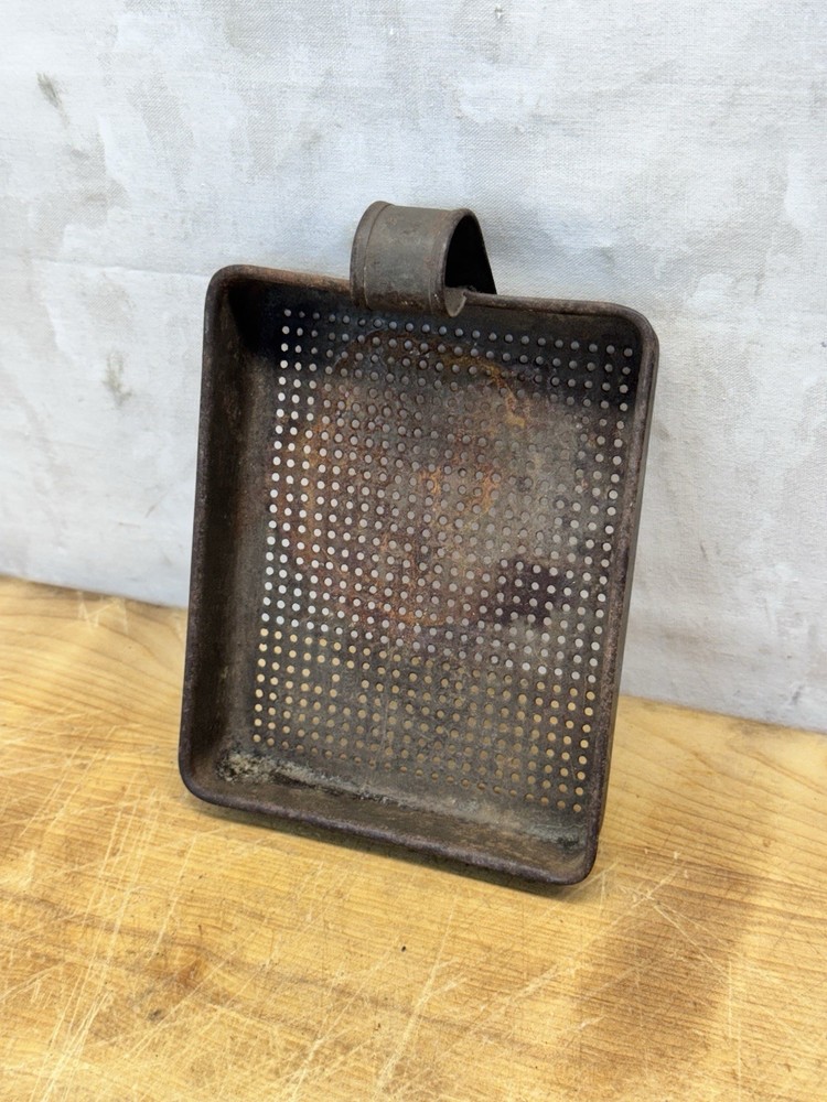 Antique Early Tin Strainer Square #1439