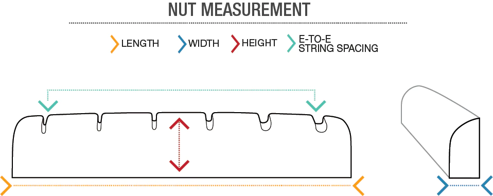 Graph Tech TUSQ XL String Nut Fender® Flat Nut Slot, Black or White