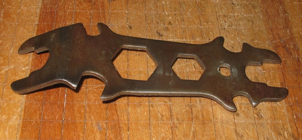 FORMED STAMPED STEEL BICYCLE MULTI  FUNCTION UNIVERSAL WRENCH - UNMARKED