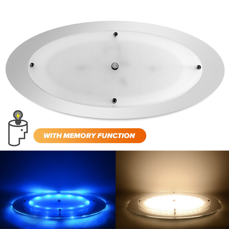 12V 15.7" RV LED Ceiling Light Camper Living Room Ultra Slim Dimmable Dual Color