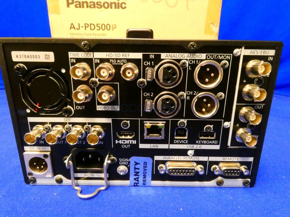 Panasonic AJ-PD500P Half-Rack Memory Card Recorder w/ 29 Hrs, Original Box