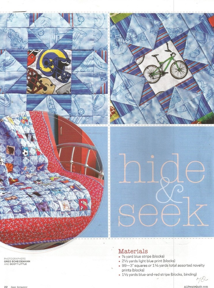 L0629  HIDE & SEEK   QUILT PATTERN/INSTRUCTIONS