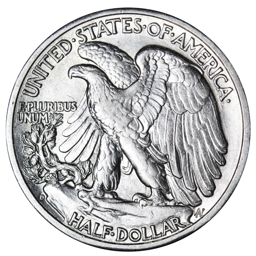 1942-D Walking Liberty Half Dollar In AU Condition