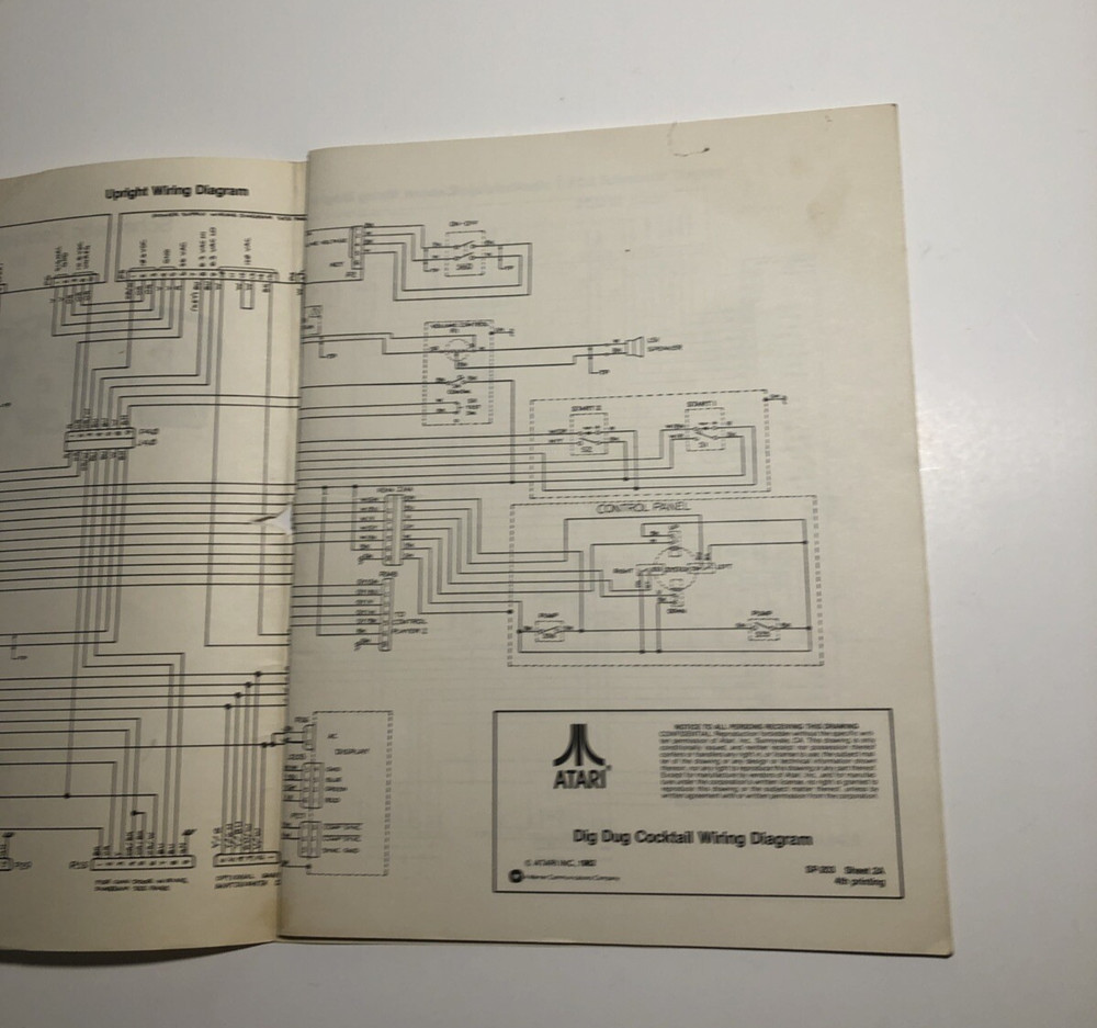 Dig Dug Schematic Package Supplement to Operation Maintenance Service Manual
