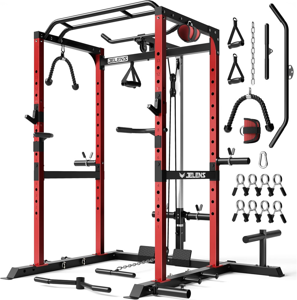 S21 Power Cage, Multi-Function Power Rack with Adjustable Cable Crossover System