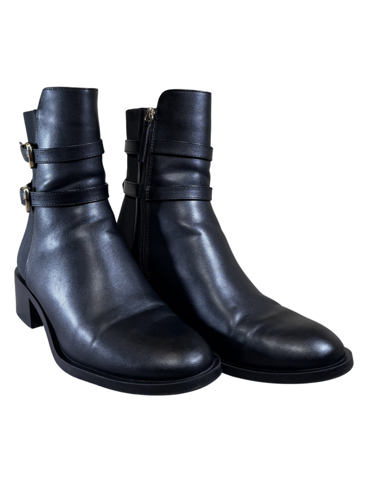 Zara black Ankle Boots With Straps Black Size 9.5