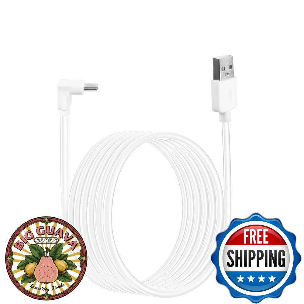 HOLACA Long Extension USB Power Charging Cable for Wyze Battery Cam Pro (White)