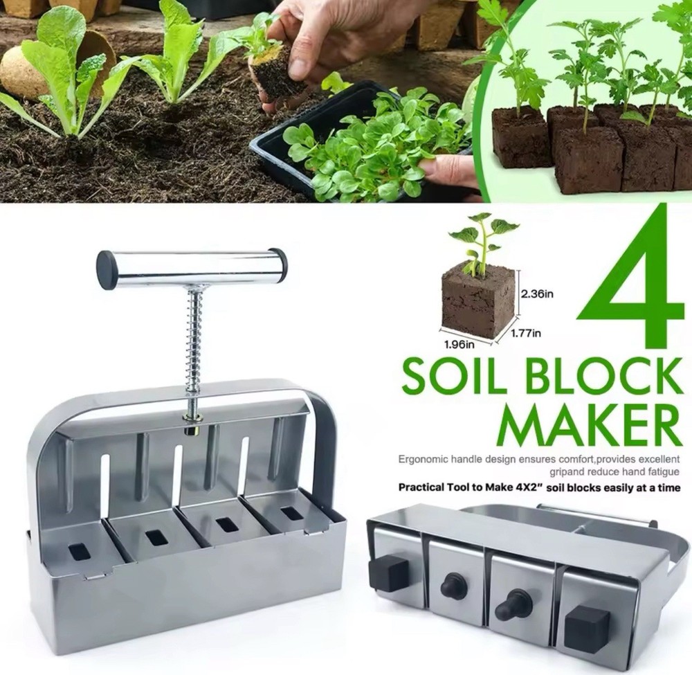 Soil Block Maker 2 Inch Seedling Tool Garden Soil Blocking Tool