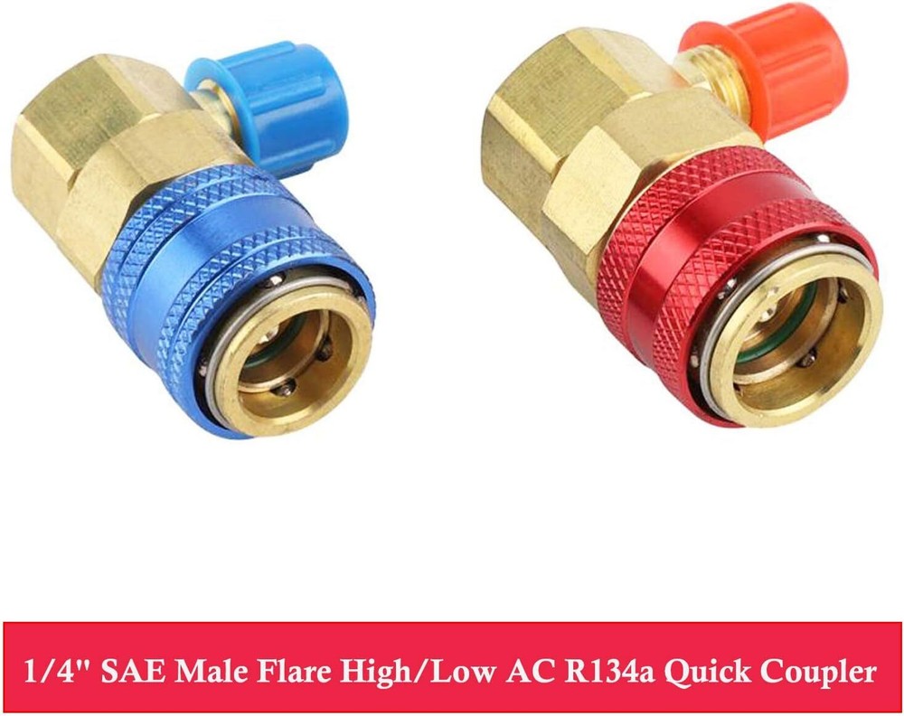 Refrigeration AC Manifold Gauge Conversion Kit High Low Angle Quick Adapter ACME