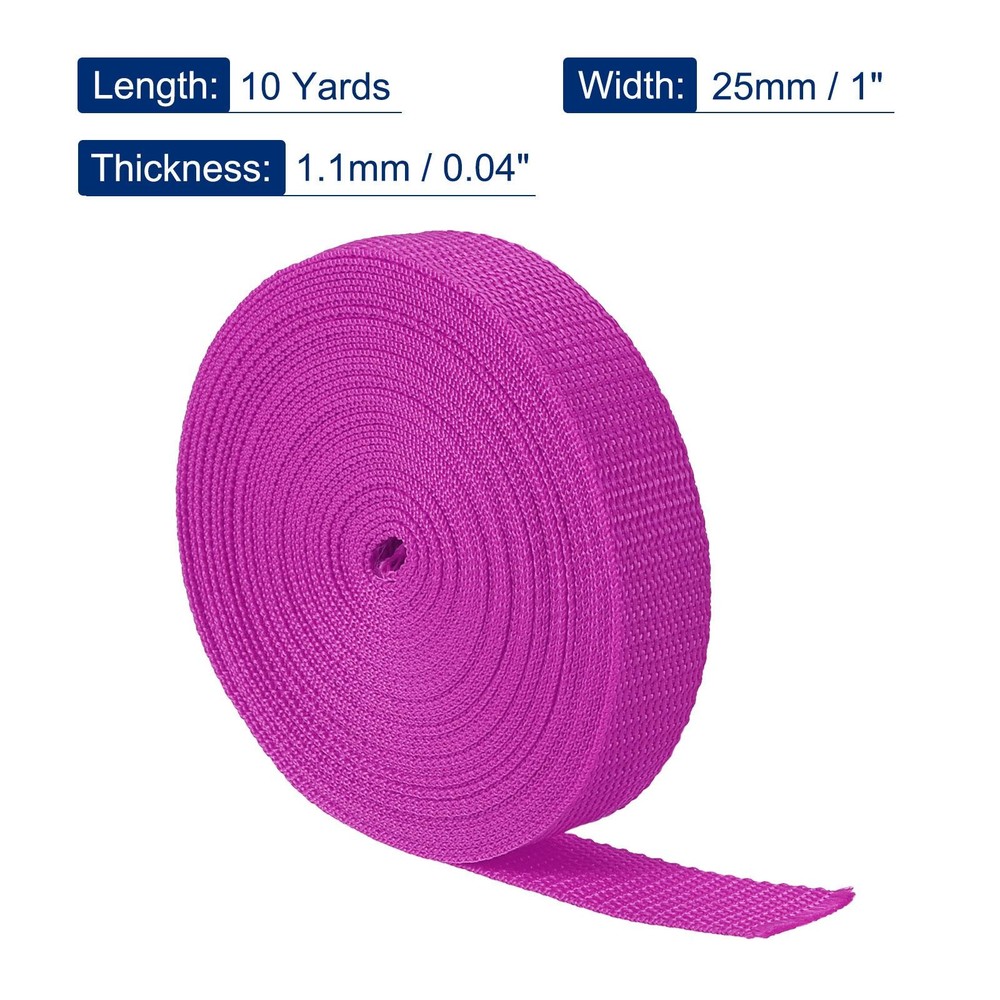 Lightweight Polypropylene Webbing Strap 1" 10 Yards Dark Rose Red Strapping