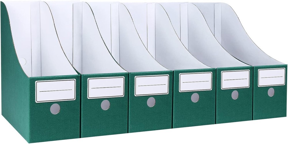 Magazine File Holder(6 Pack), Cardboard Holder,Document Green