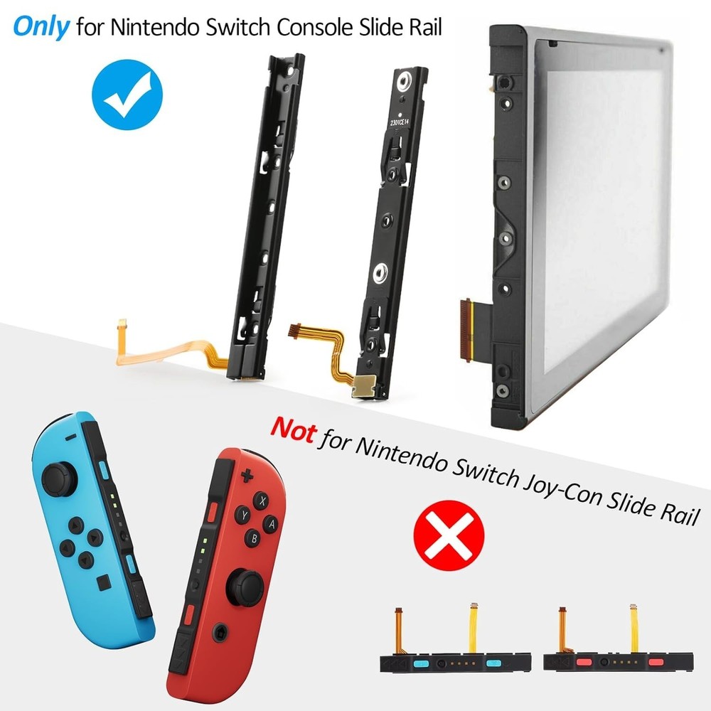 Left and Right Slide Rail for Nintendo Switch Console Slide Rail Bar Replacement