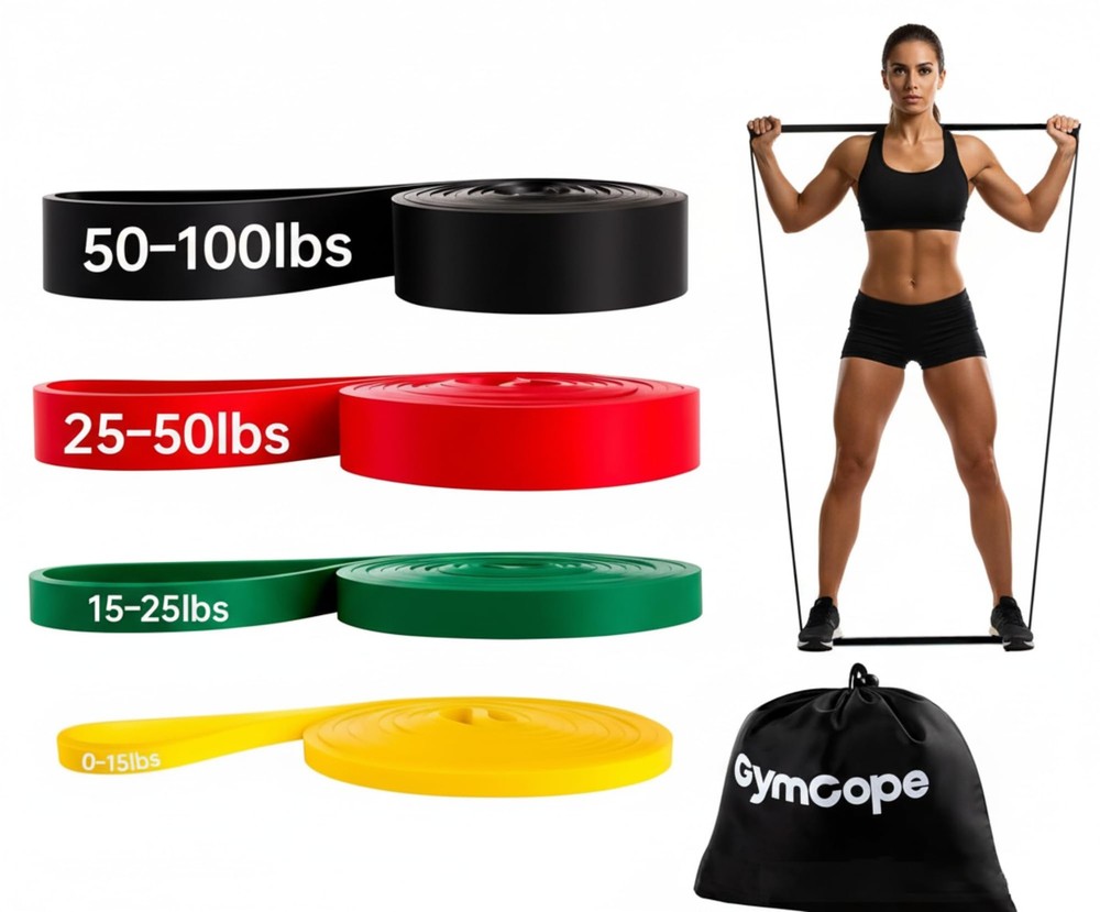 Pull Up Resistance Bands Set (3/4/5 Pack), Heavy Duty Exercise Bands for Men ...