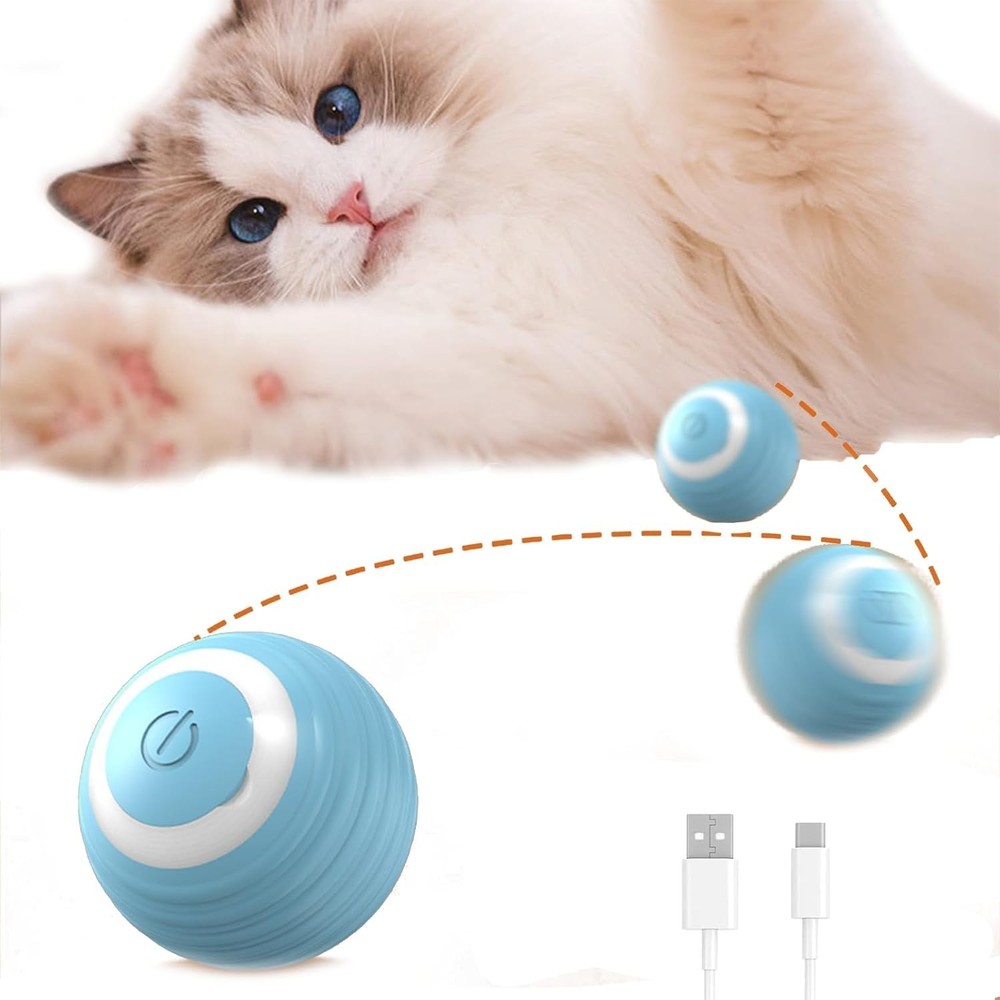 Trumoon Interactive Cat Toy, Automatic 360 Self-Rotating Rolling Ball for Indoor