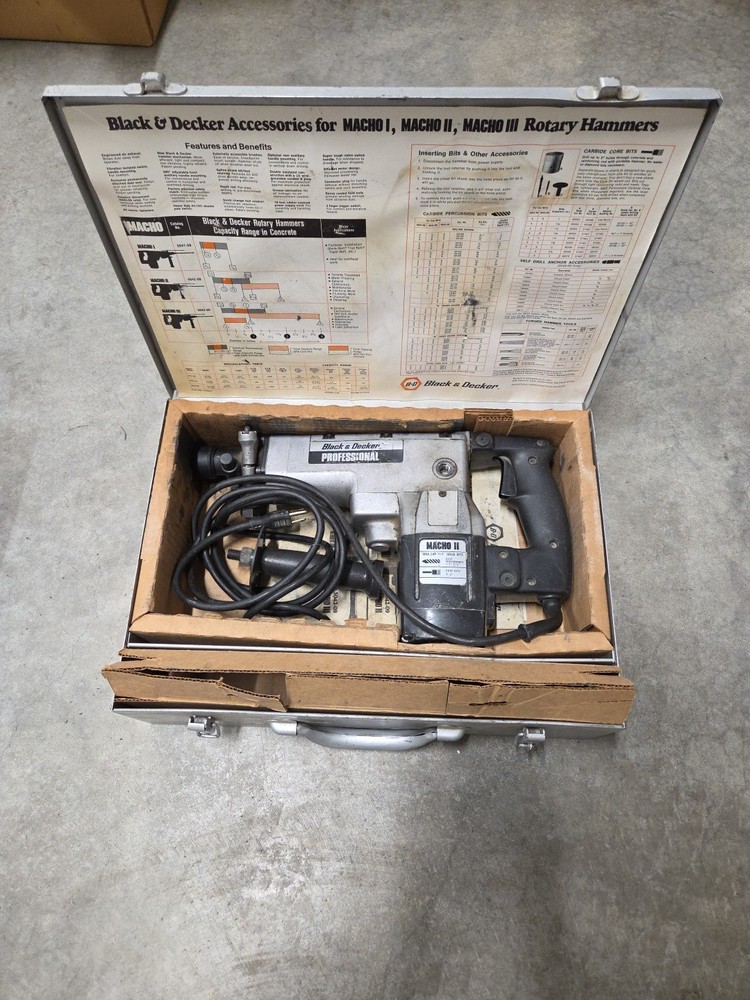 BLACK & DECKER PROFESSIONAL MACHO 2 ROTARY HAMMER DRILL Tested