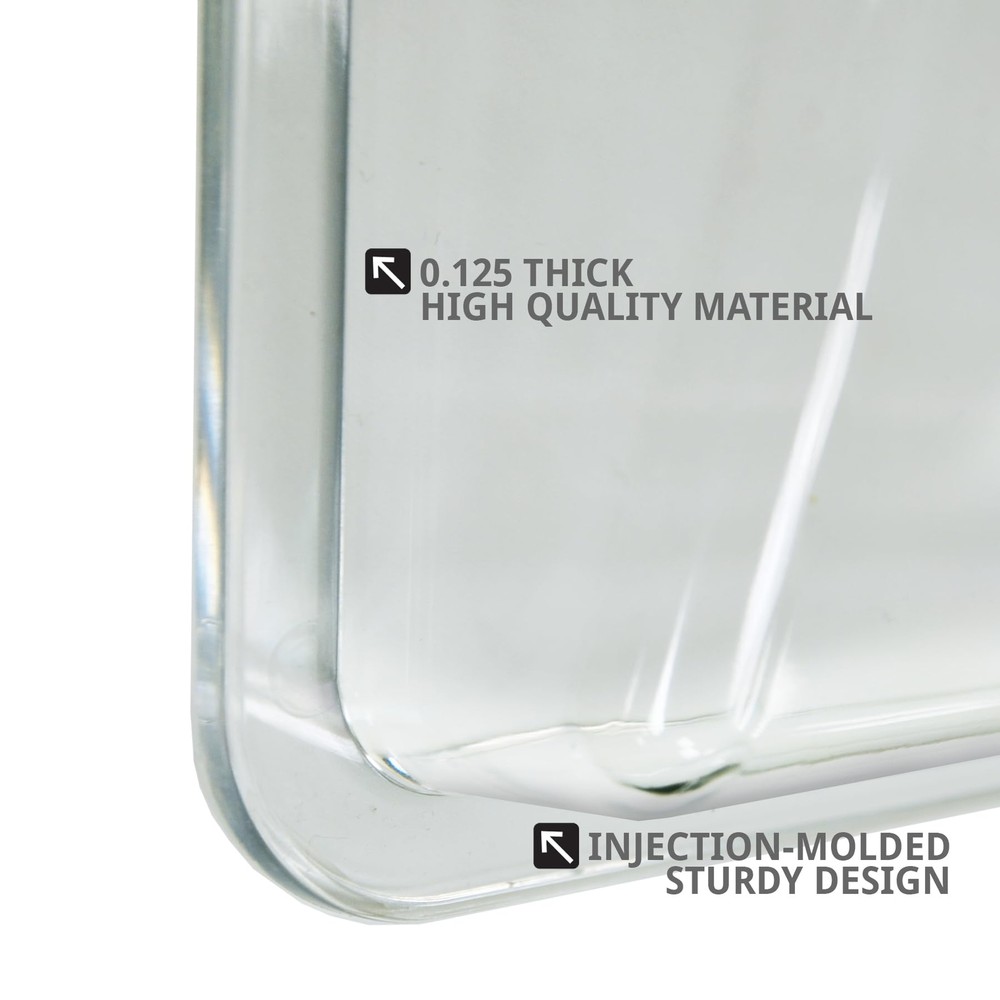 Clear Wall File Organizer Single Pocket Wall Mount 4-Pack Transparent