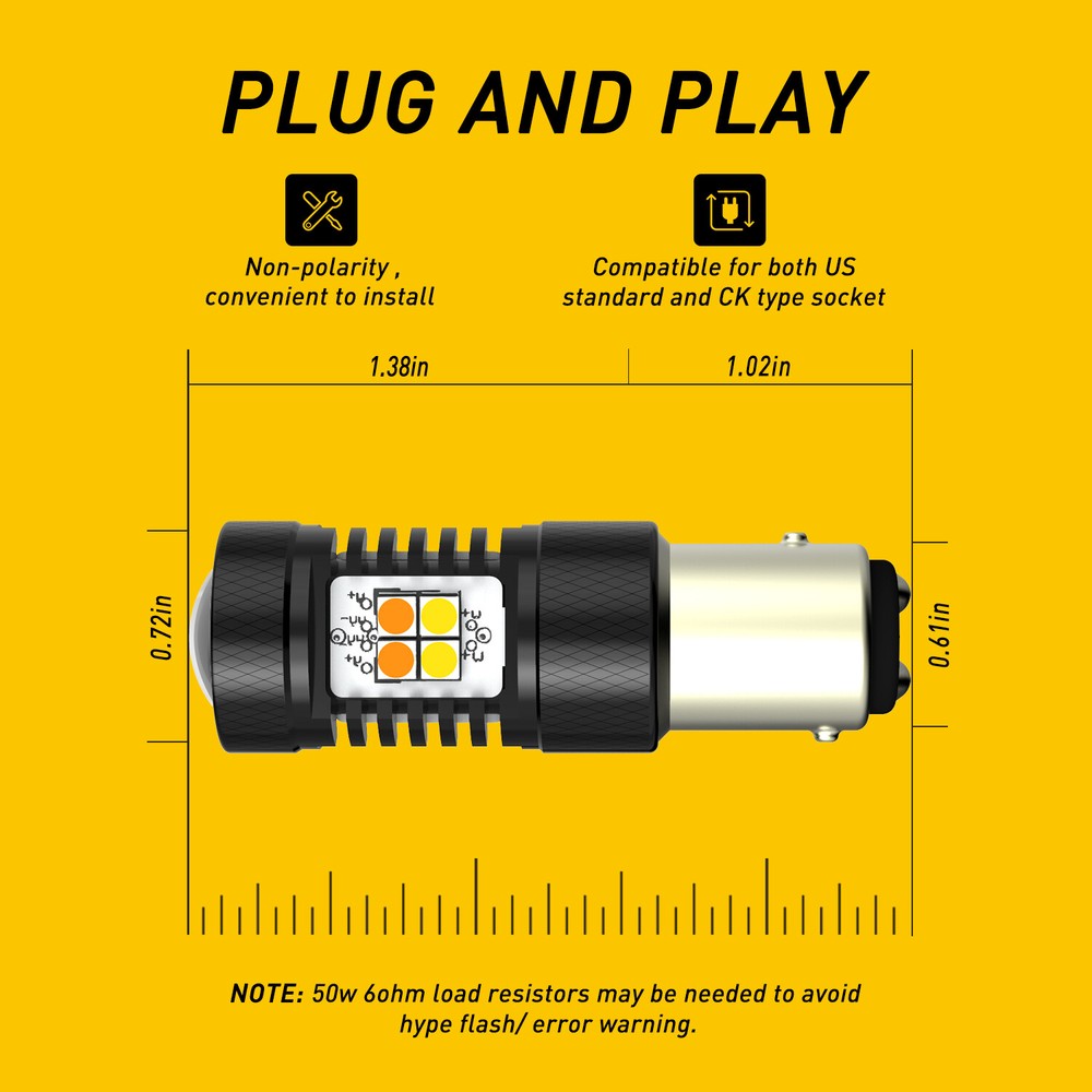 AUXITO 1157 LED Turn Signal Light Bulbs Switchback Amber White Anti Hyper Flash