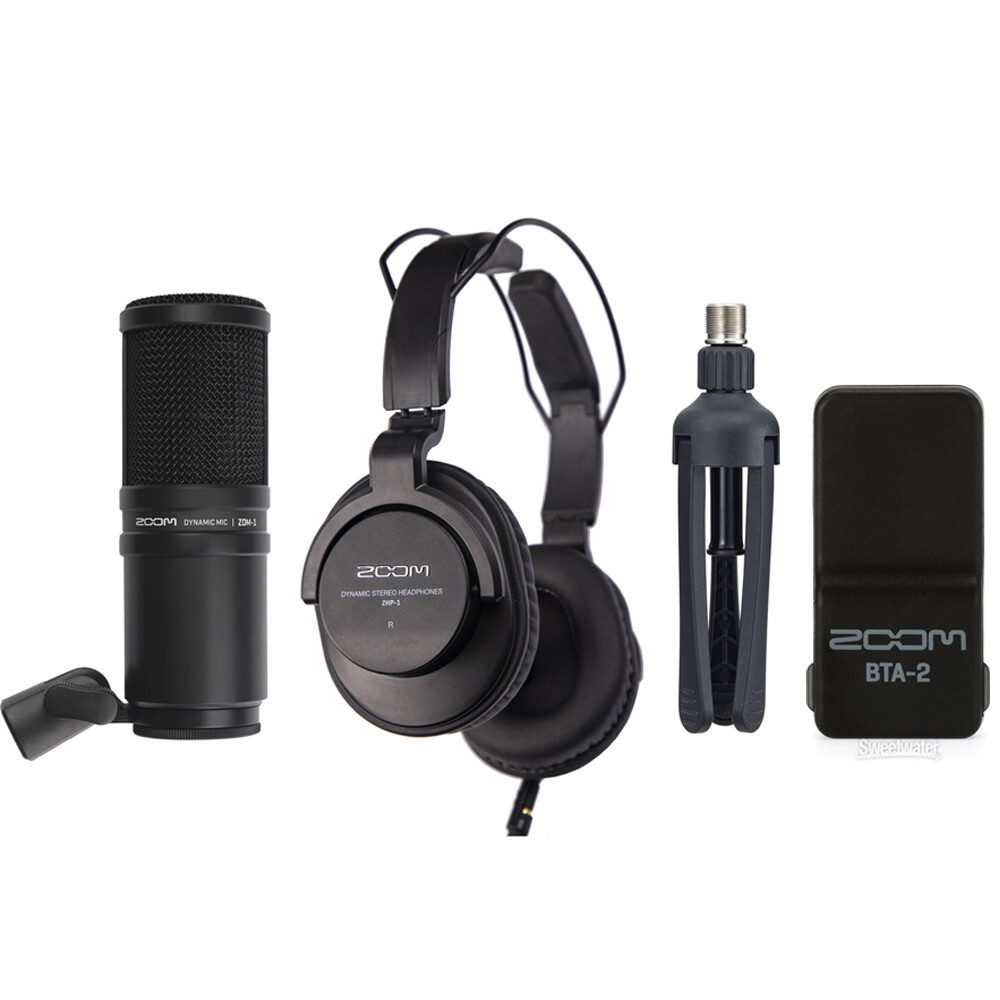Zoom ZDM-1 Podcast Mic Pack Accessory Bundle with  ZOOM BTA-2 Bluetooth Adapter