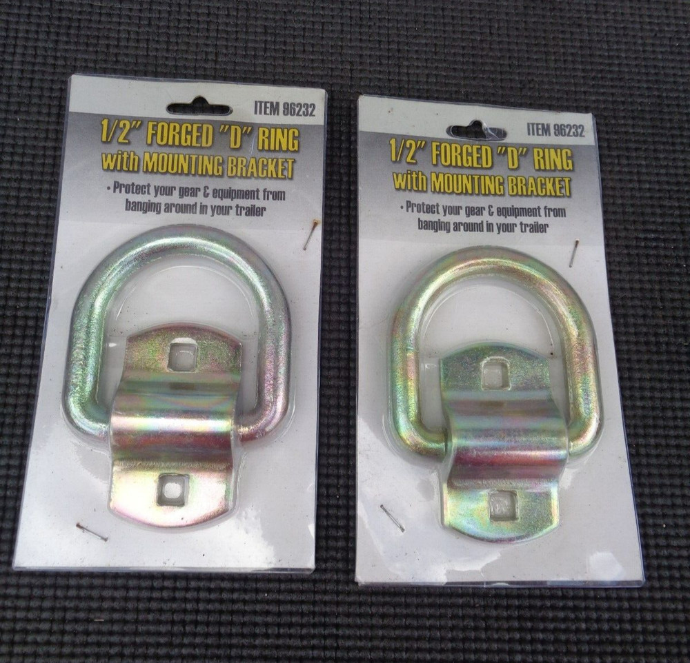 2 - Forged D-Ring 1/2" Diameter Tie Down Rings 10,000 Lbs Capacity