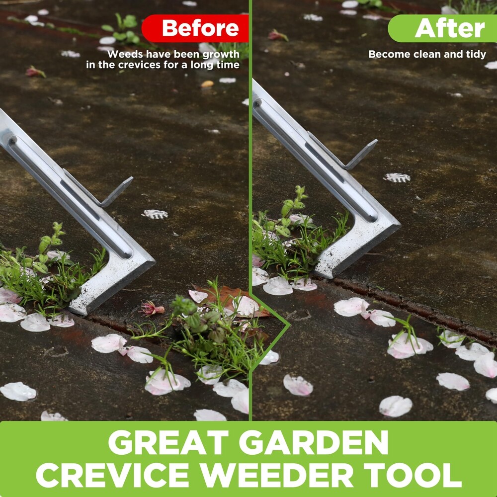 WORKPRO Crack Weeders 12" Crevice Weeding Side-Walk Weed Puller Spatula L-Shaped