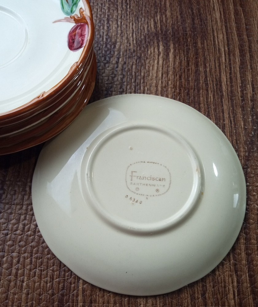 Franciscan Apple Pattern Saucers Vintage Set Of 6