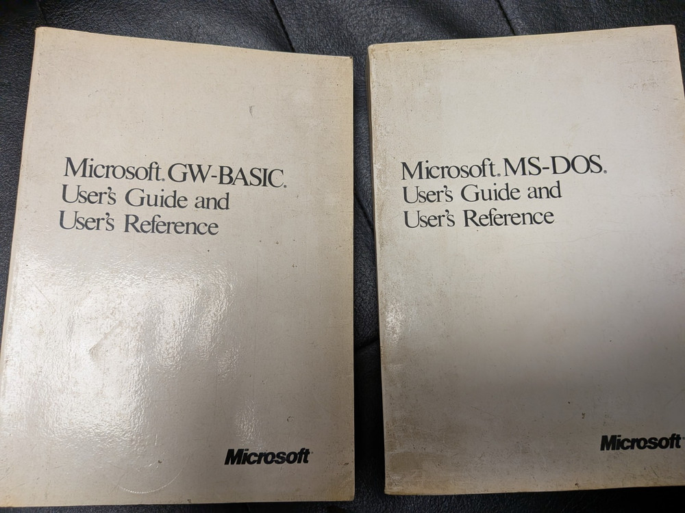 Vintage Microsoft DOS 3.3  MS-DOS Users guide and Microsoft GW-BASIC Manuals
