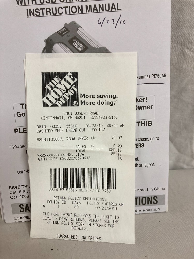 Black & Decker 750w power inverter**Tested working**