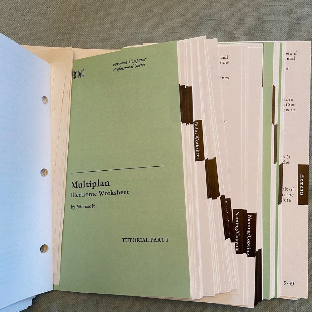 IBM PC Computer Professional Multiplan Electronic Worksheet Microsoft 1983 V 1.1