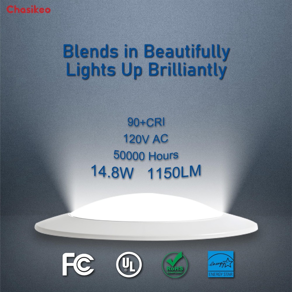 Chasikeo 12 Pack 6 Inch LED Disk Lights Dimmable Flush Mount Ceiling Disc Lights