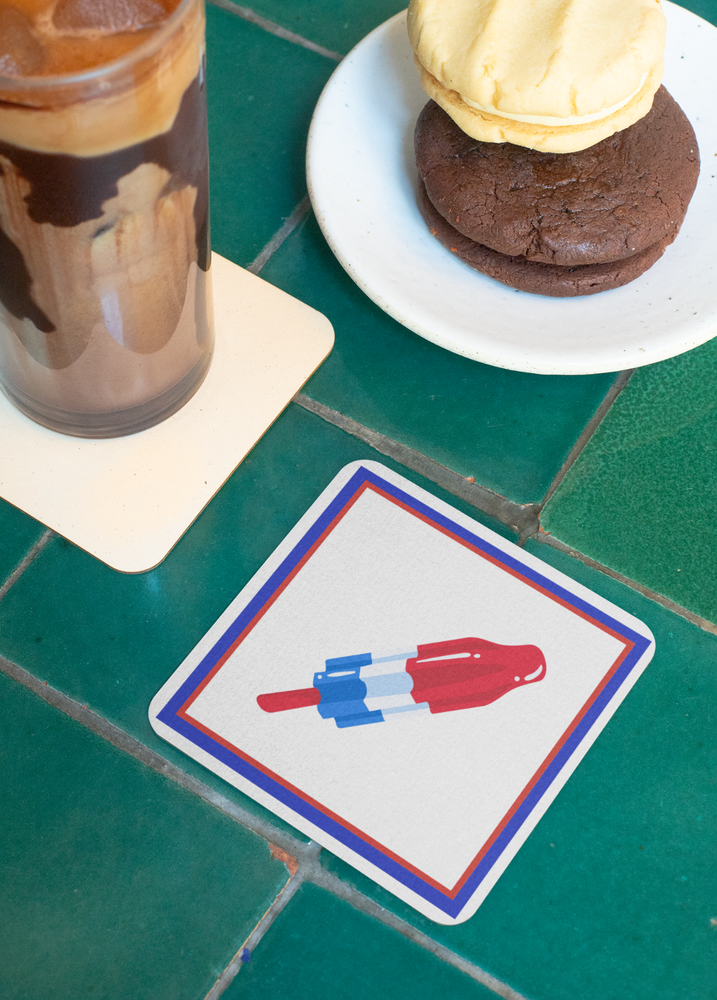 Rocket Pop Patriotic Corkwood Coaster Set