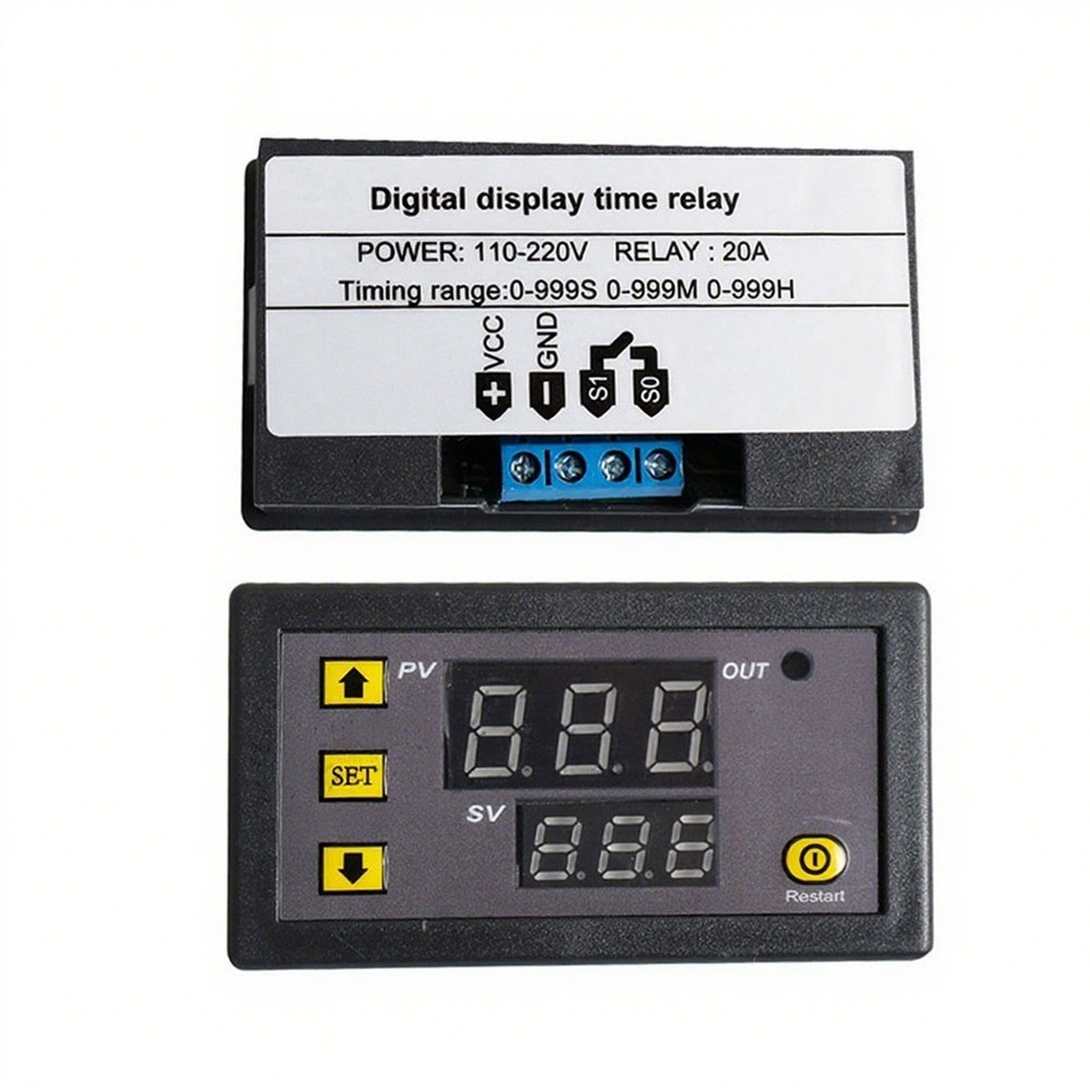 Cycle Timer Digital Delay Relay Programmable 110220V 20A with LED Display