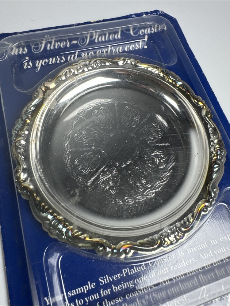 1988 Silver-Plated 4" Drink Coaster Readers Digest Unopened