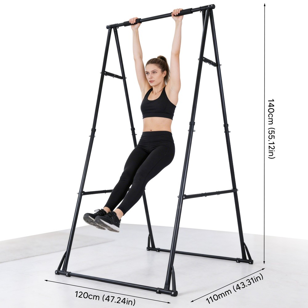 Foldable Free Standing Pull Up Bar Stand Adjustable Pull Up Station for Home Gym