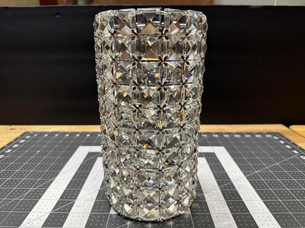 Decorative Multifaceted Gem Sparkly Vase For Candle Brushes Container