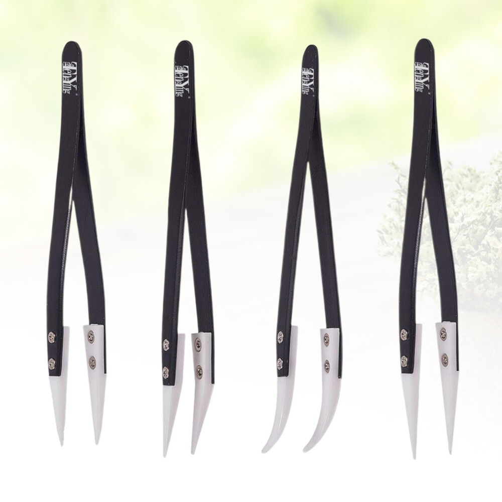 4PCS Tweezers Replaceable Tips with Temperature Resistance Precision Tips