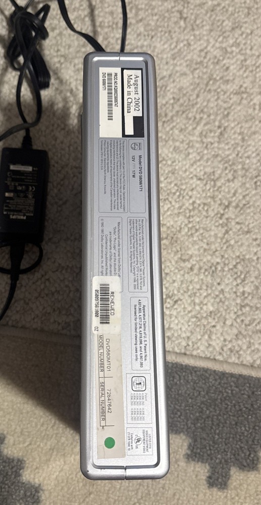 Philips DVD 580 M Player With Remote