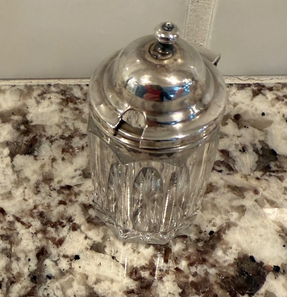 Antique Sterling Top Mustard Dish