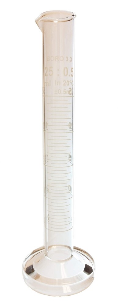 Cylinder, Double-Scale, Borosilicate Glass, 25ml