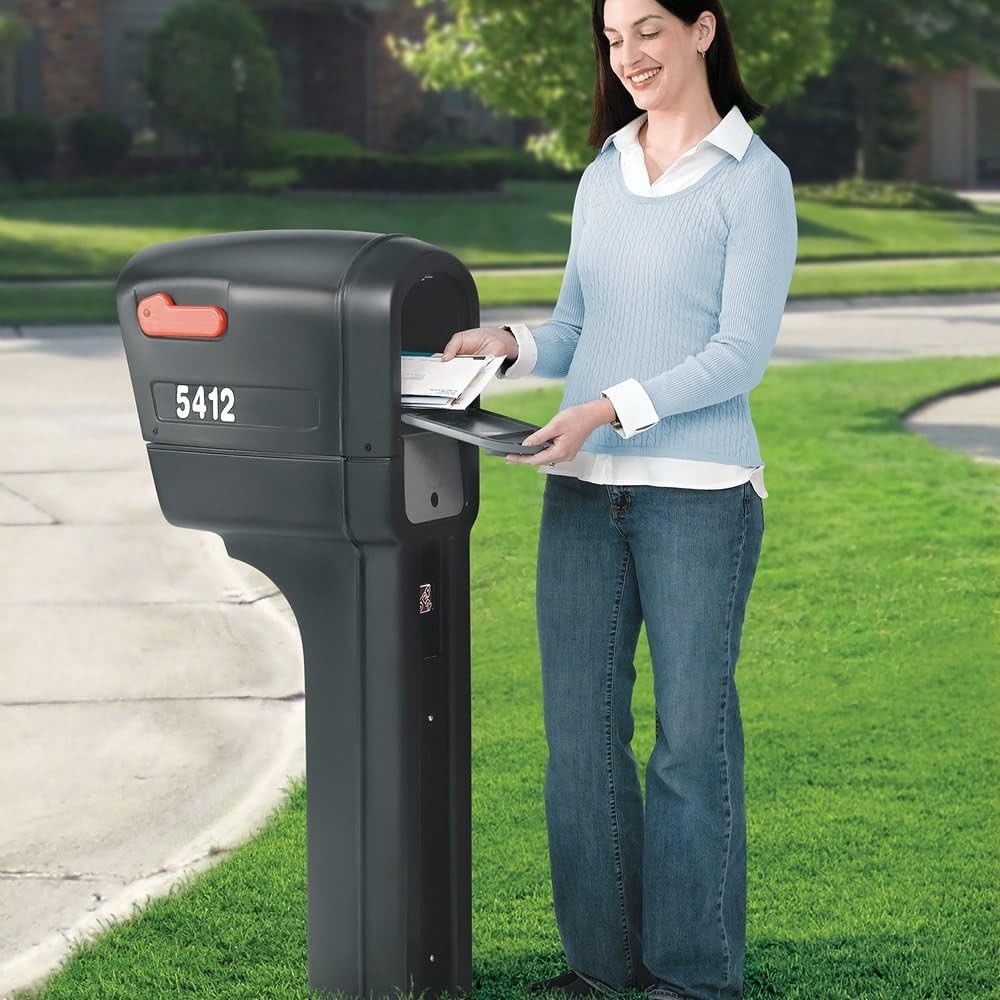 Stylish Black MailMaster Plus Mailbox Set